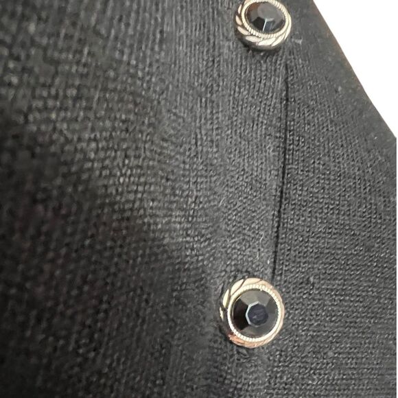 Select + Trend Black Cardigan Sz M Faceted Buttons Twee Dark Academia Classic - Picture 6 of 8